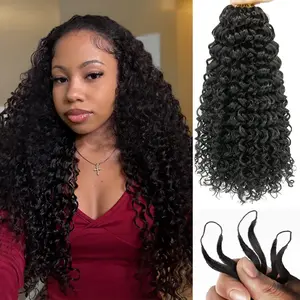 ISEE HAIR Crochet Hair Water Wave Human Hair Extensions Miracle Knots Pre-Separated 50g/Pack (32-38 Strands Per Pack）– Knotless Boho Braids, 4-5 Packs for Full Head, Protective Hairstyles For Black Women Vacation Hair #Summervibes#ISEECrochetNewArrivals
