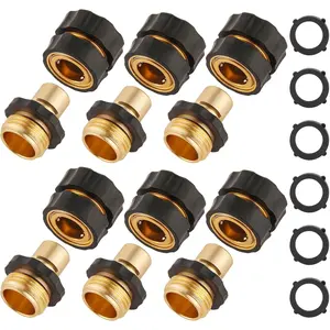 3/4 Inch Garden Hose Quick Connector, Male and Female Quick Connect Hose Fittings, 6 Set
