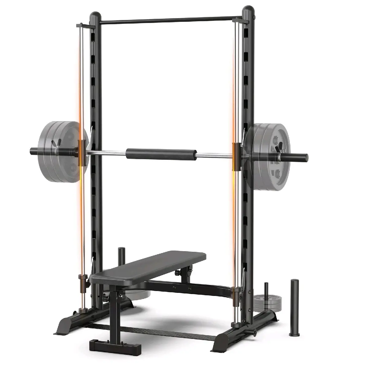 SincMill SCM-S1000DW Compact Saves Room Squat Rack - Home Gym Power Rack Machine with Bench Press Bar & Weight Bench for Weight Training
