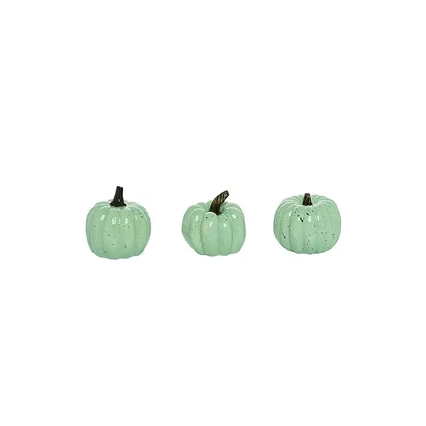 Set of Three 4" Mint Speckle Pumpkins