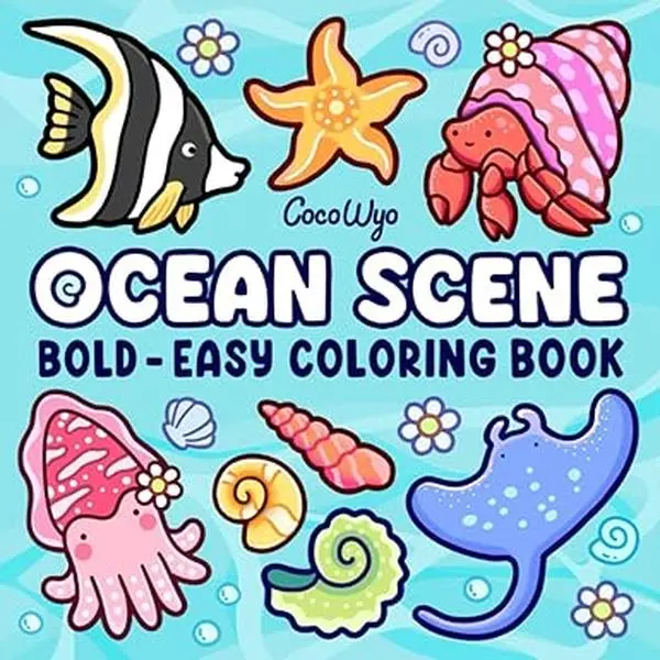 Ocean Scene: Coloring Book for Adults and Kids, Bold and Easy Designs for Relaxation with Sea Life (Bold & Easy Coloring) Paperback – July 31, 2024