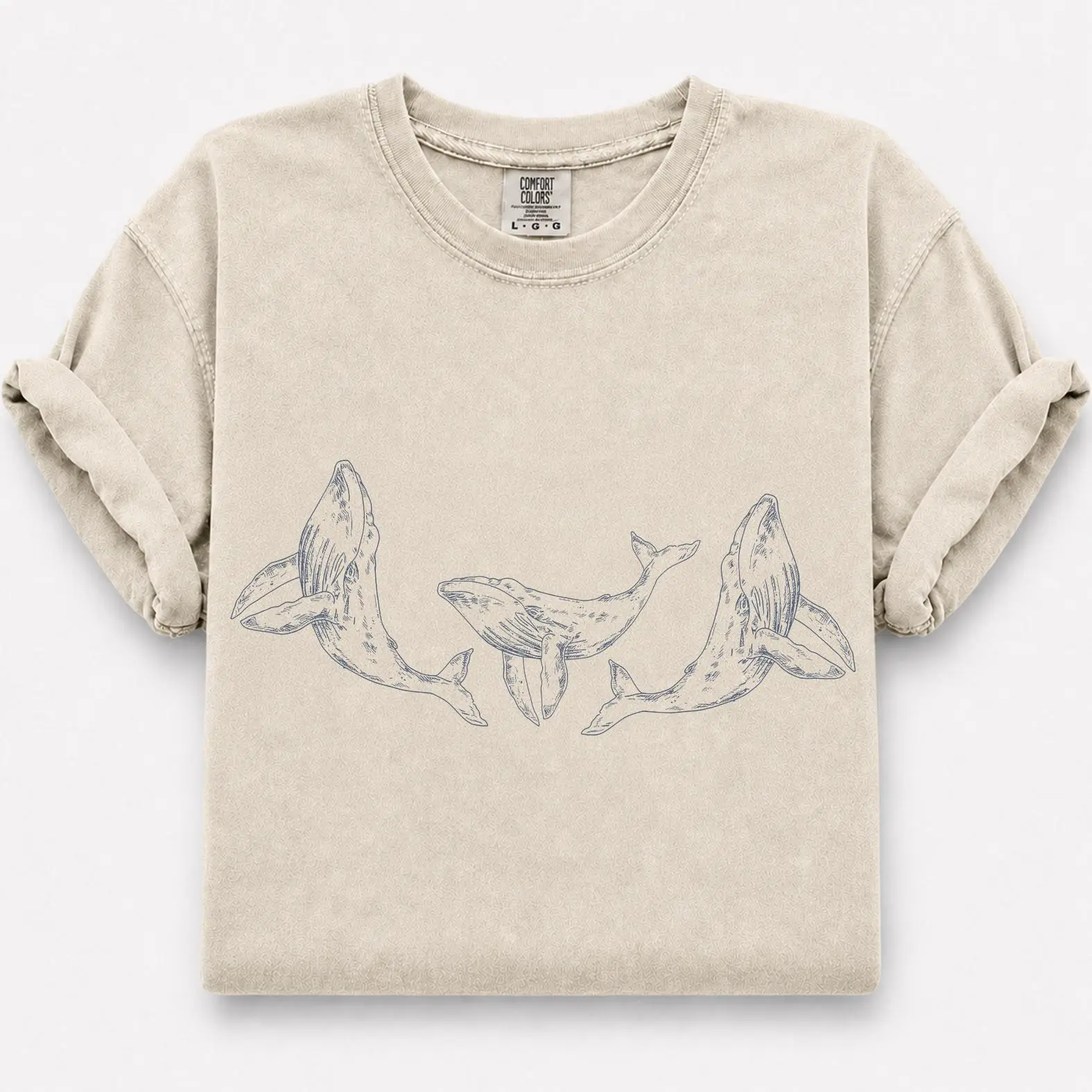 Comfort Colors Humpback Whale Shirt, Minimalist Ocean Animal Shirt, Marine Life Shirt, Gift for Whale Lovers