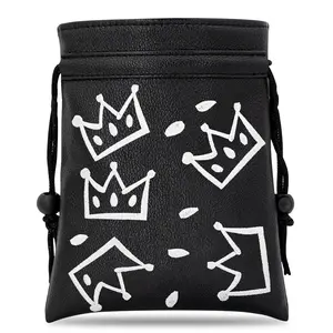 Cheese Crown Style Golf Bag with Drawstring Closure, Portable Durable Faux PU Golf Ball & Tee Pouch, Golf Pack, Perfect Gift for Golfers