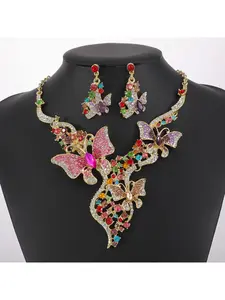 Oversized Butterfly Shaped Necklace Set Fashionable Banquet Evening Wear Accessories for Women Jewelry Sets