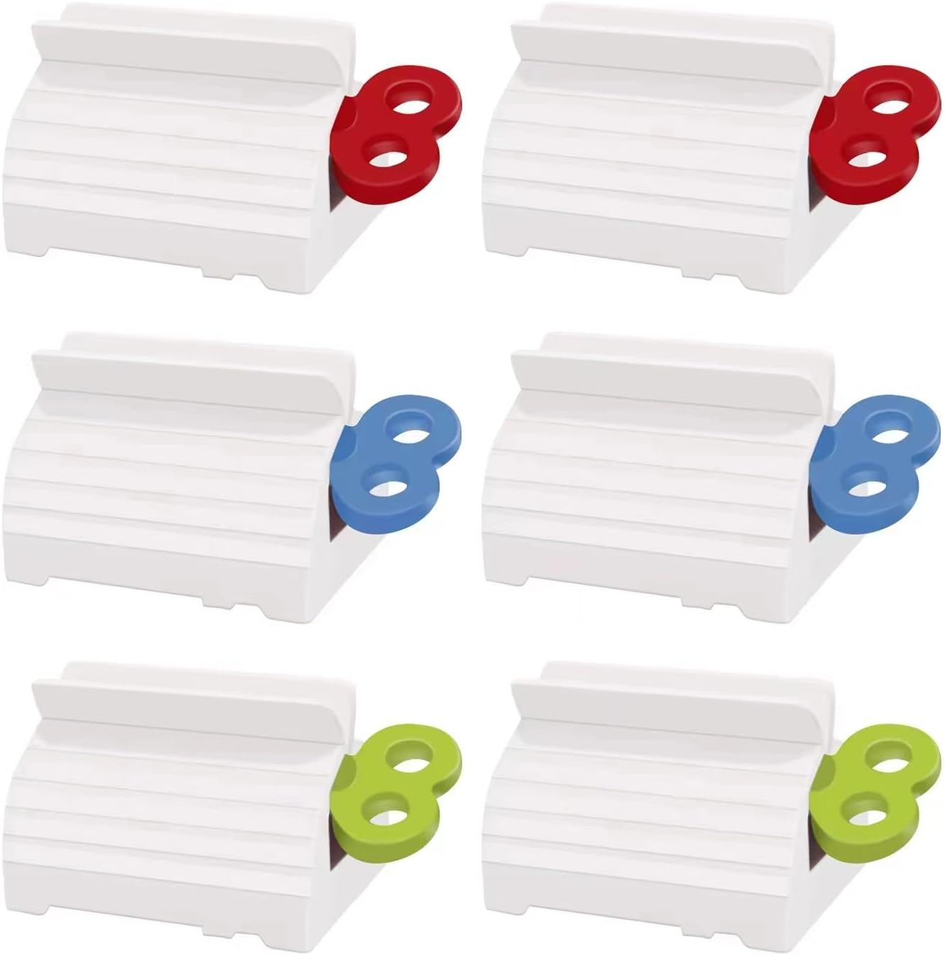 6 Pack Toothpaste Squeezer, Toothpaste Squeezer Rollers，Toothpaste Tube Squeezers Clip Holder Stand Winder