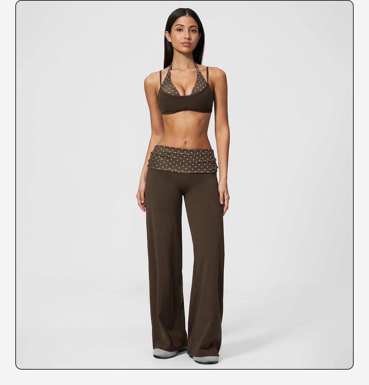 MFVIM women’s halter yoga set — breathable “naked feel” fitness bra and high-waisted wide-leg athletic pants, two-piece slim-fit training workout apparel