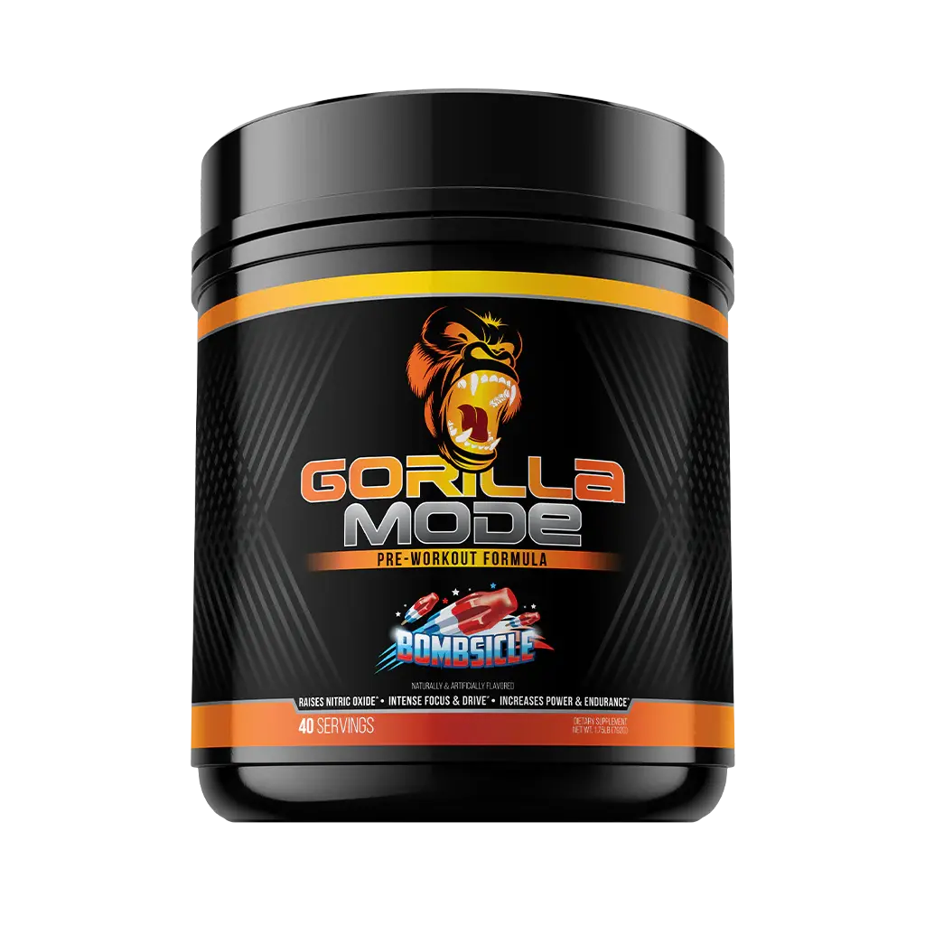 Gorilla Mode Pre-Workout Powder by Gorilla Mind - High-Stim Pump, Focus Dietary Healthcare Supplement for Adults, Naturally Colored Edible, Citrulline-Infused, 40 Servings, Energy Boost, Prop 65 Safe