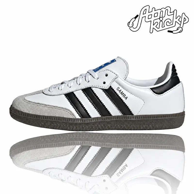 Adidas Samba OG Cloud White Core Black (GS) IE3675 Authentic Shoes Footwear Sneaker Trainer Comfortable Walking Fashion Trending Gift Training Athletic