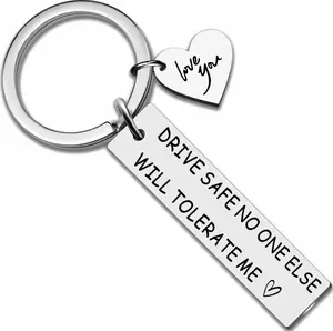 Drive Safe Keychain Gifts for Valentines Day Anniversary Birthday Letter Keychain Gift for Him Husband Dad Boyfriend Couple