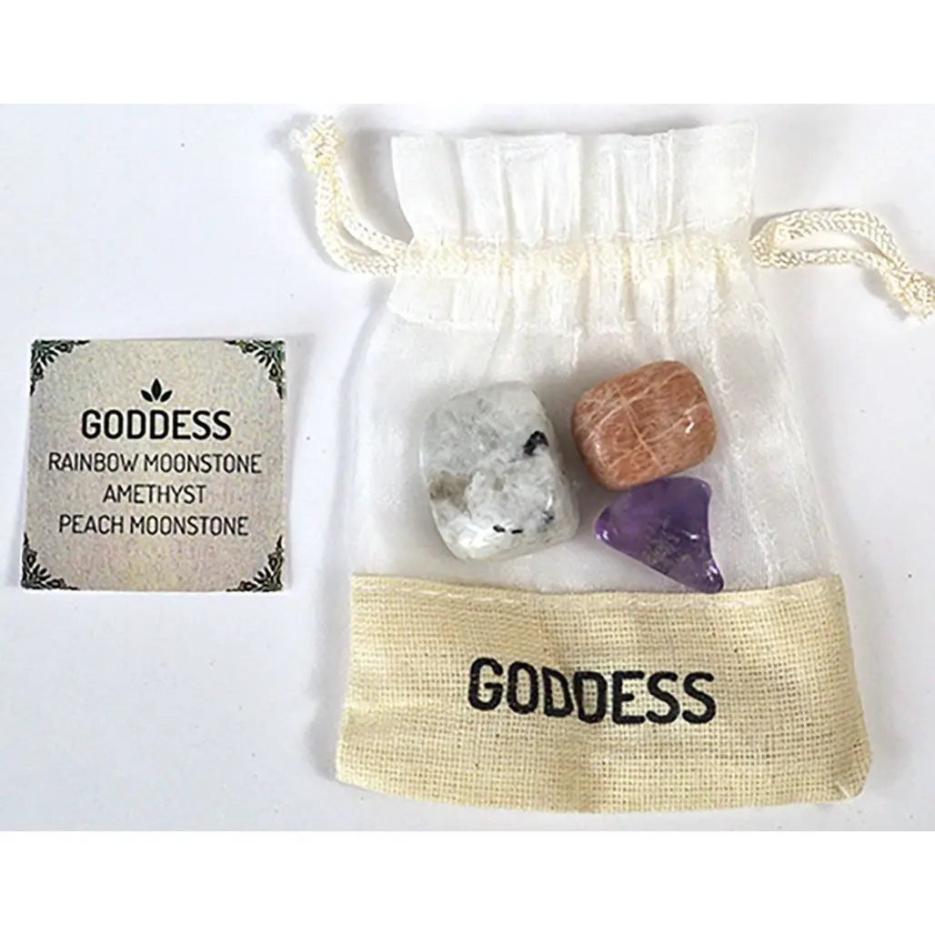 Goddess Crystal Kit — Moonstone &amp; Amethyst Divine Feminine Set
