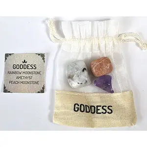 Goddess Crystal Kit — Moonstone &amp; Amethyst Divine Feminine Set