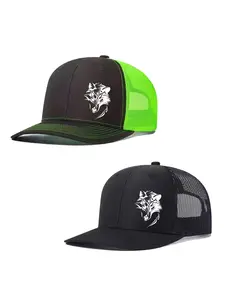 2pcs/1pc Unisex Baseball Cap Wolf's head Printing Hat Graphic Trucker Hat Mesh Hats for Mens Women Richardson Slightly Curved Brim Baseball Cap Adjustable Trucker Hats Dad Hats Outdoor Mesh Breathable Sun Hat