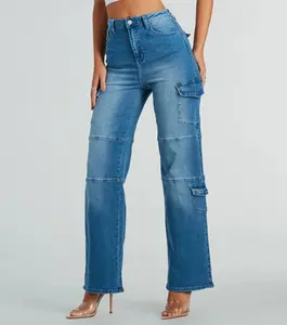 Cool Captured High Rise Cargo Denim Jeans Cool Captured High Rise Cargo Denim Jeans