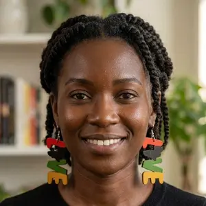 Pan-African "LOVE" Africa Silhouette Statement Earrings