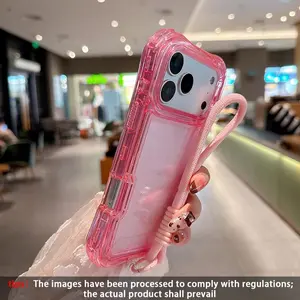 Anti-Drop Phone Case with Wrist Strap, Four-Corner Airbag Protection, Compatible with iPhone 17 Pro Max 17 16 Pro Max 15 Pro Max 14 13 12 11