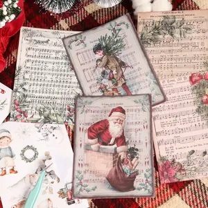 Vintage Music Christmas Scrapbook Paper Pack, 64 Pieces (32 Papers & 32 Stickers), Ideal for Scrapbooking, Crafting, Journaling, DIY Gifts