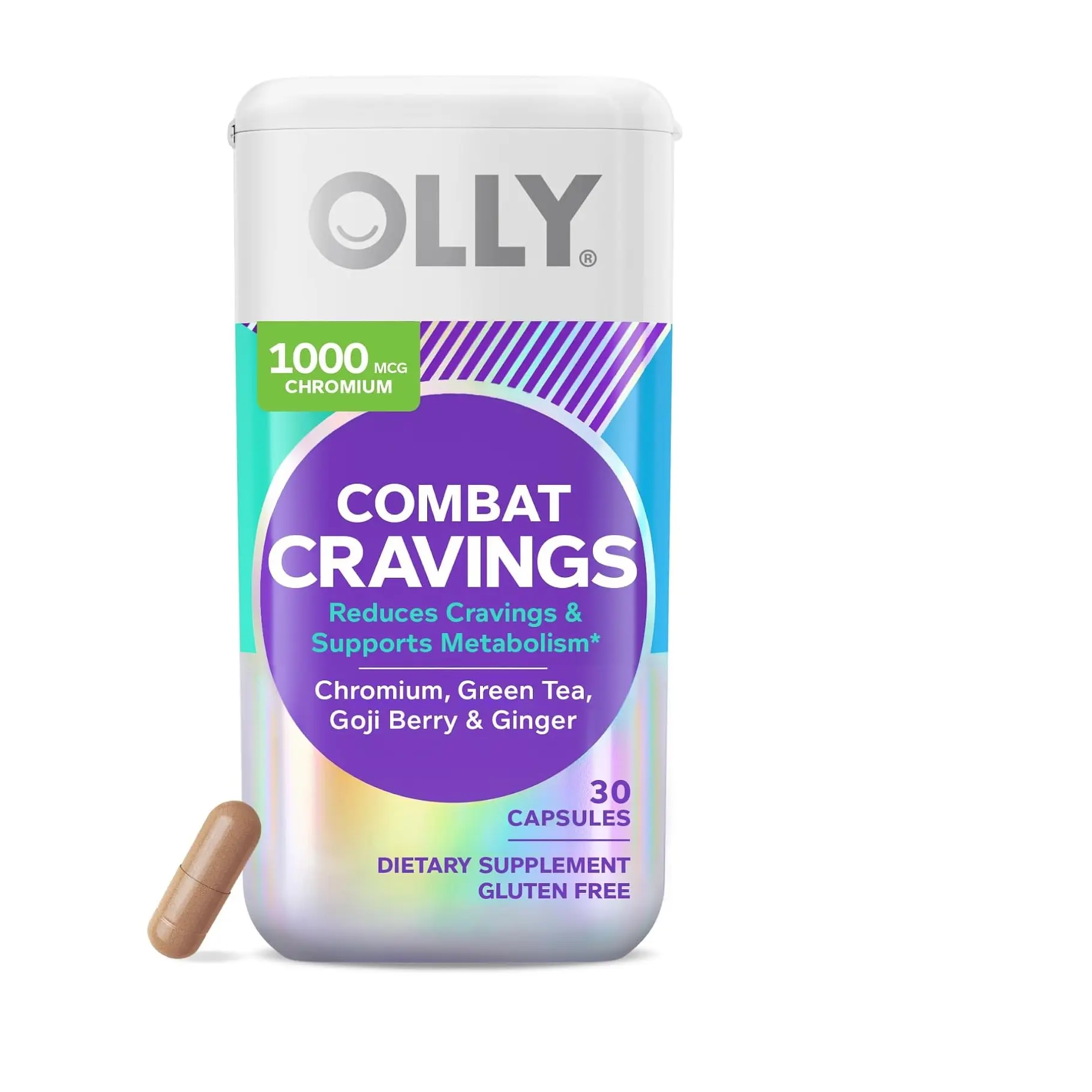 OLLY Combat Cravings, Metabolism Support, 1000 mcg Chromium - 30 Count