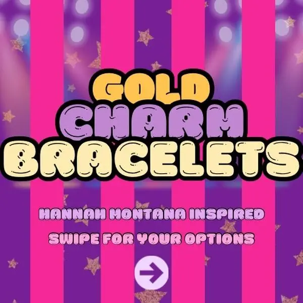 Gold Charm Bracelets Inspired by Hannah Montana Sparkling Star Design for Trendy Accessory Lovers