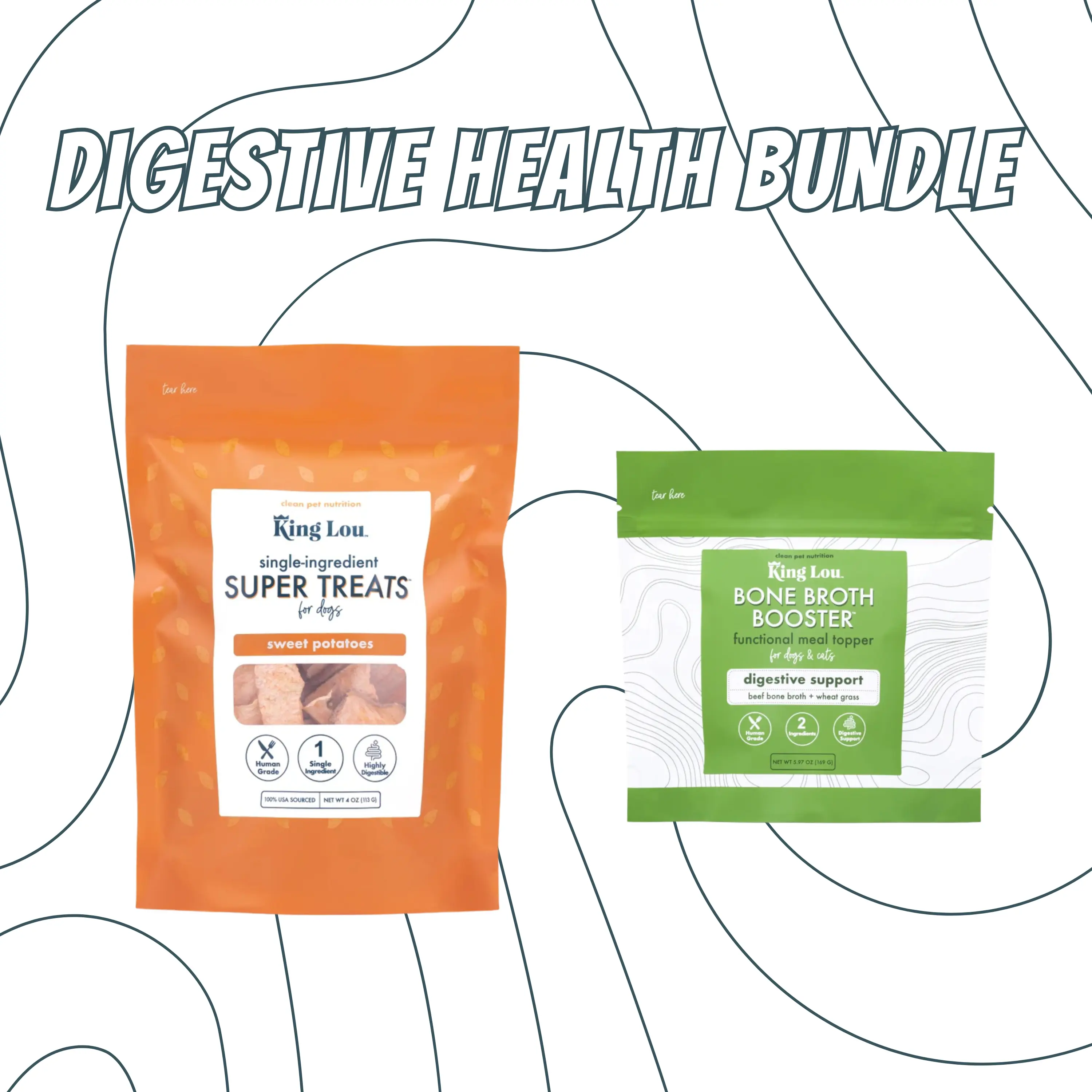 Digestive Health Treats Bundle, USA 100% Sourced and Produced, Healthy Single-Ingredient Human-Grade Natural Treats for Dogs and Cats- Exclusive Bundle Pack