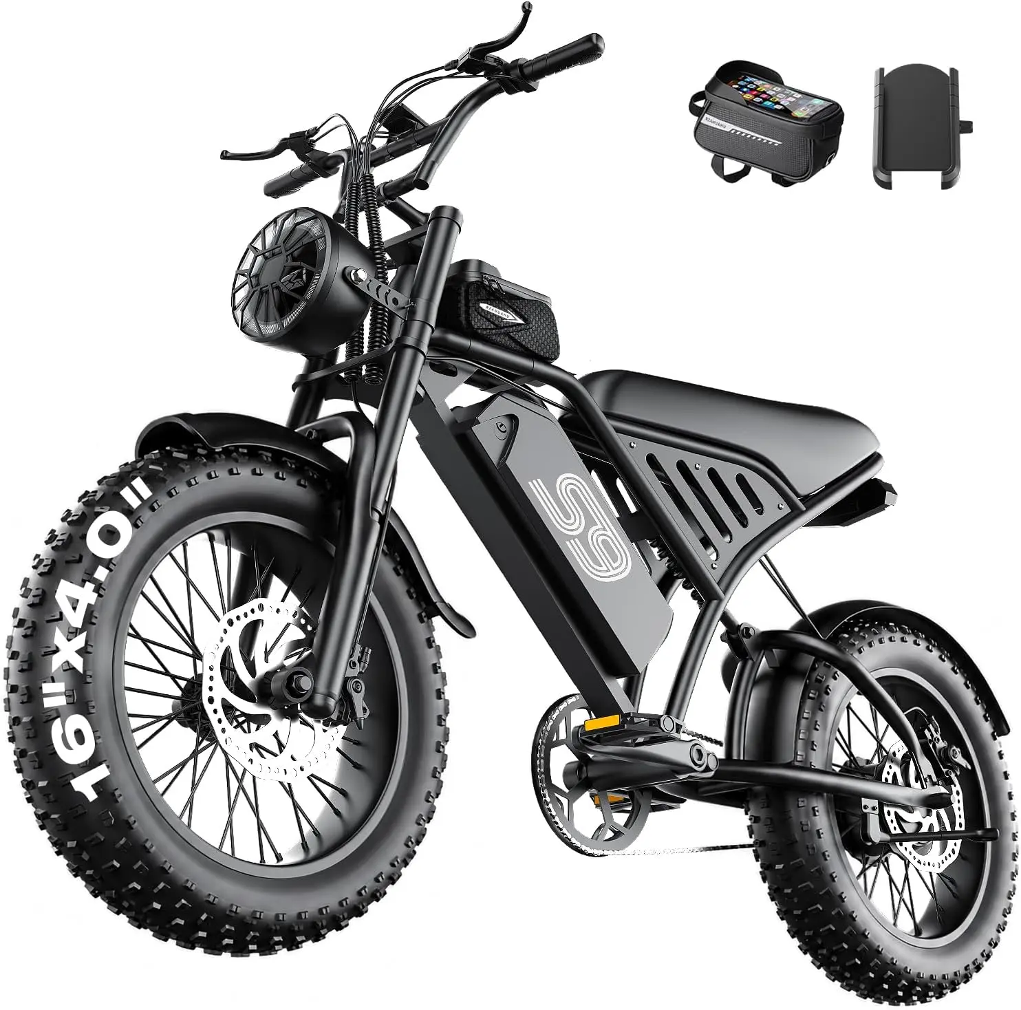 Electric Bike for Adults 2500W Peak 36MPH 65Miles 48V 20AH Removable Battery 20" Fat Tire All-Terrain with NFC Password Unlock