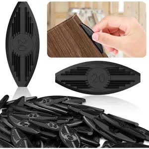 100 Pcs Plastic Biscuit Joiners, Self-Clamping Plate Joiner Clips, Black Biscuit Joiner Connectors for Woodworking, Composite Decking, Door Frames & Furniture Assembly