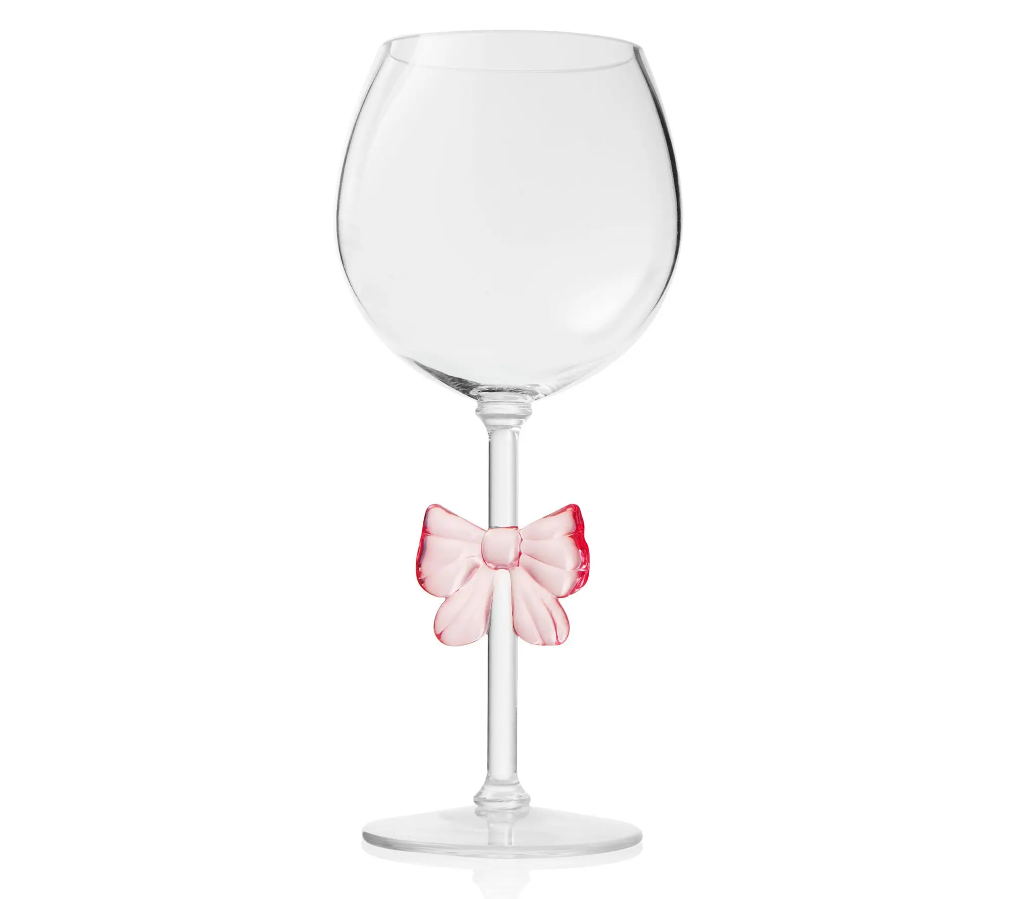 Godinger Pink Bow Acrylic Wine Glass