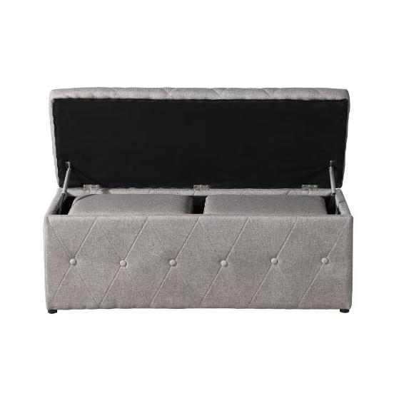 1 Rectangular Storage Ottoman And 2 Sets Of Ottoman