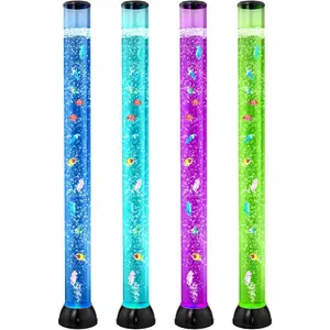 VEVOR Sensory Bubble Tube Lamp, 3.3 ft Bubble Fish Tube, Sensory Aquarium Lamp with 10 Floating Fish 16 Color Effects, Remote Control, Stress Relief Calming Light for Bedroom Living Room Home DecorVEVOR Super Brand Day