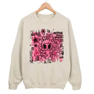 Karol Bichota Unisex Crewneck Pink Sweatshirt, Cotton Womanswear Fabric Soft