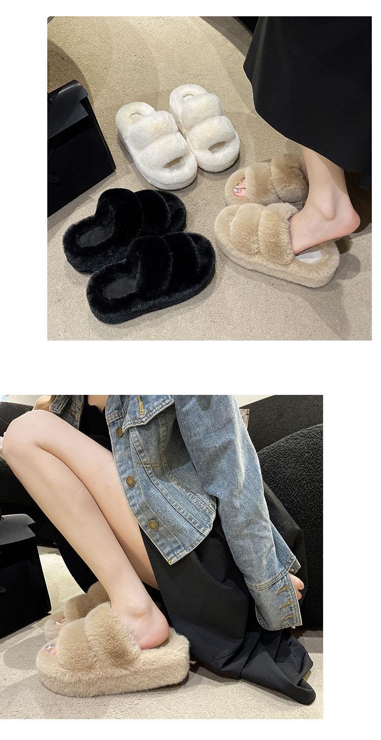 Women's Plush Open-Toe Mule Slippers with Thick Sole - Comfortable & Warm for Home & Casual Outings