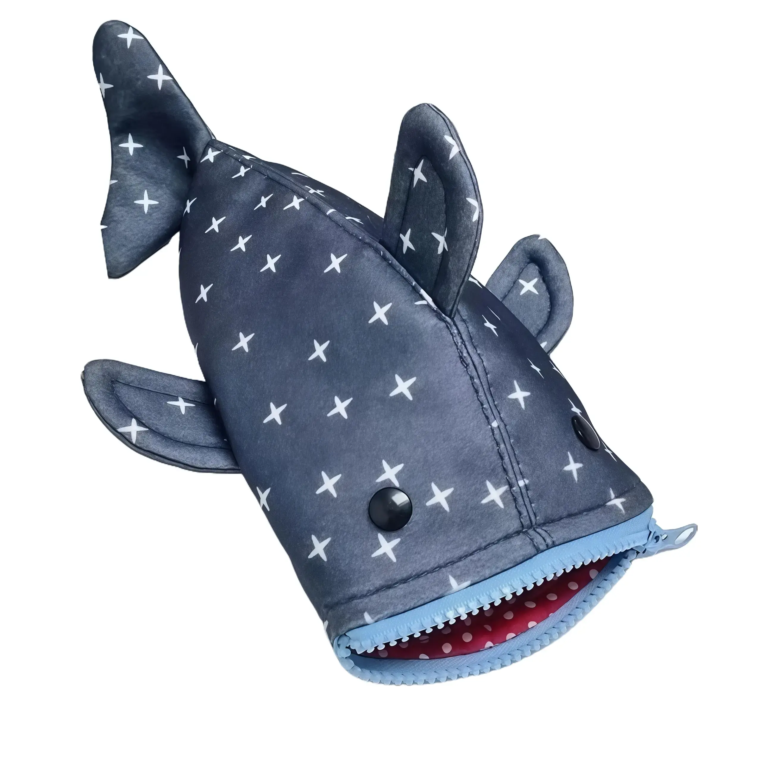 Cute Shark Shaped Pencil Case, Large Capacity Whale Shark Plush Pouch, Funny Animal Stationery Bag, Zippered Storage Pencil Holder for School & Office