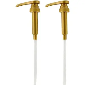 Syrup Pump Compatible with Torani, DaVinci and Skinny (Set of 2) - fits bottles (25.4 oz-750ml) (Gold)