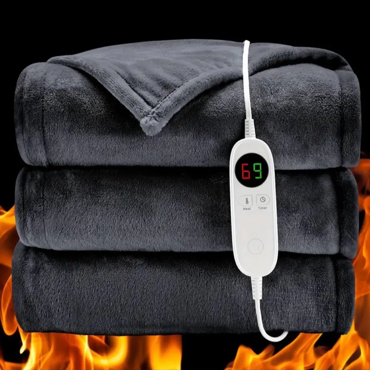 Heated Electric Blanket Throw, Heating Blanket For Full Body, Warming Blanket With 6 Heating Levels & 9 Hours Timer Auto Shutt Off
