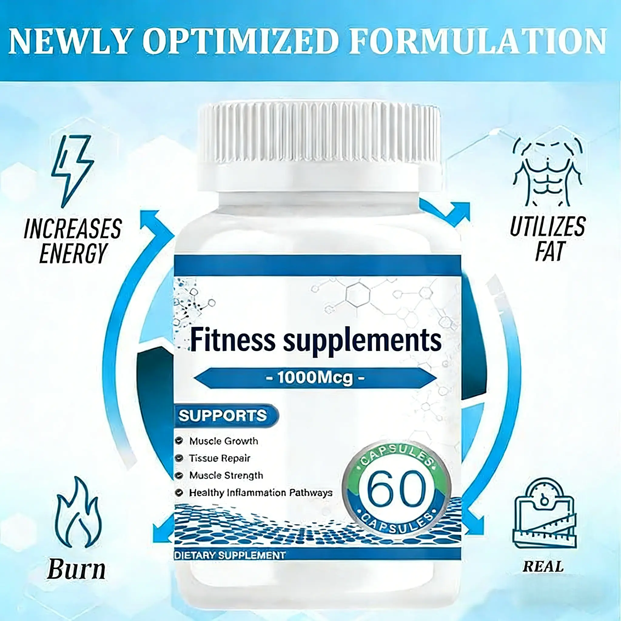 Recovery Support Capsules, Muscle & Joint Mobility Support, Gut Lining Health Supplement for Men & Women, 60 Capsules
