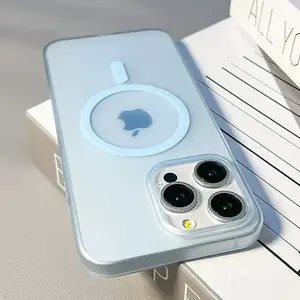 Ultra Thin Matte Magnetic Wireless Charger Case For iPhone 17 16 15 14 13 12 11 Pro Max For Magsafe Hard PC Translucent Cover