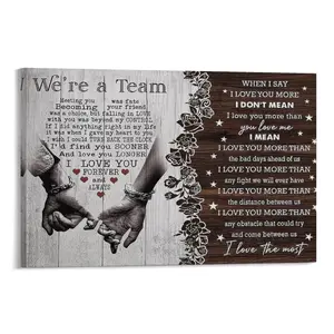 We Are A Team Couples Poster, Home Bedroom Girl’s Room Wall Decoration, Christmas Birthday Anniversary Holiday