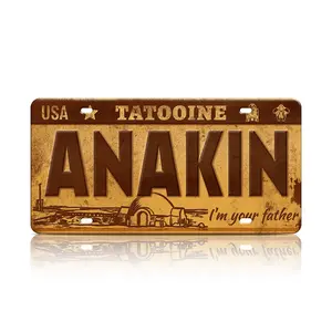 1pc 12×6inch “ANAKIN – I’m Your Father” Vintage License Plate Metal Sign – Retro Sci-Fi Tin Wall Art for Garage, Game Room, Bar & Man Cave Décor | Palette & Wall Gift | summervibes