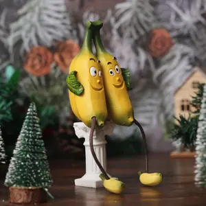 1pc Resin Yellow Banana Ornament, Exquisite Simulation Fruit, Holiday Decoration, Table Decoration, Banana Kitchen Decoration, Fruit Decoration