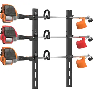 Weed Eater Rack for Trailer, 3 Place Heavy Duty Rust-Proof Weedeater Racks, Trimmer Rack for Open Trailer Truck with Combination Locks