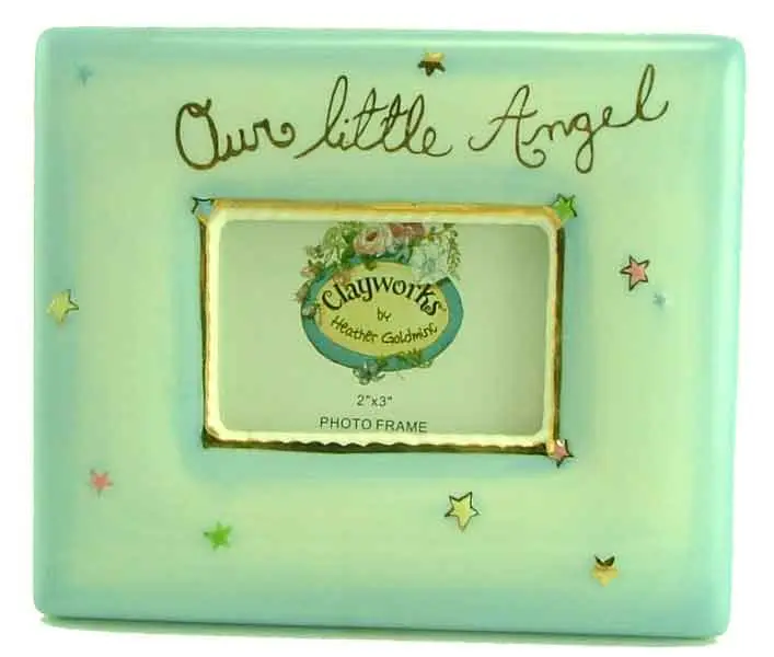Clayworks Our Little Angel Blue Photo Frame, Colorful Home Decor for Room Decor