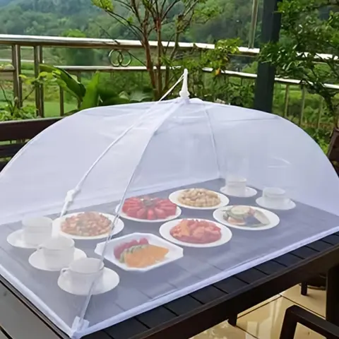 Foldable Food Cover, Mesh Food Cover, Portable Food Shelter, Travel Picnic Supplies, Ideal for Outdoor Picnics, BBQs & Parties, Containers