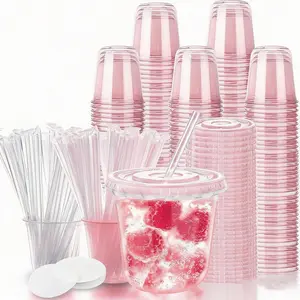 Disposable 12/16oz Iced Coffee Cups 50 Pack Including Spill Proof Paper Double Protection U Shape Stylish Cups For Commuters No More Car Spills Upgrade Your Home Cafe Vibe