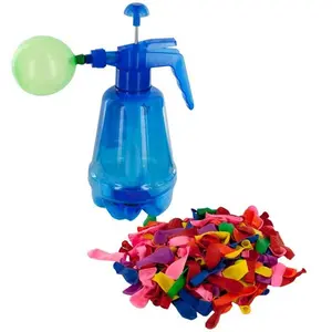 Water Balloon Filling Station with Balloons Quick Fill Hand Pump 250 Assorted Balloons Outdoor Party Game Kit