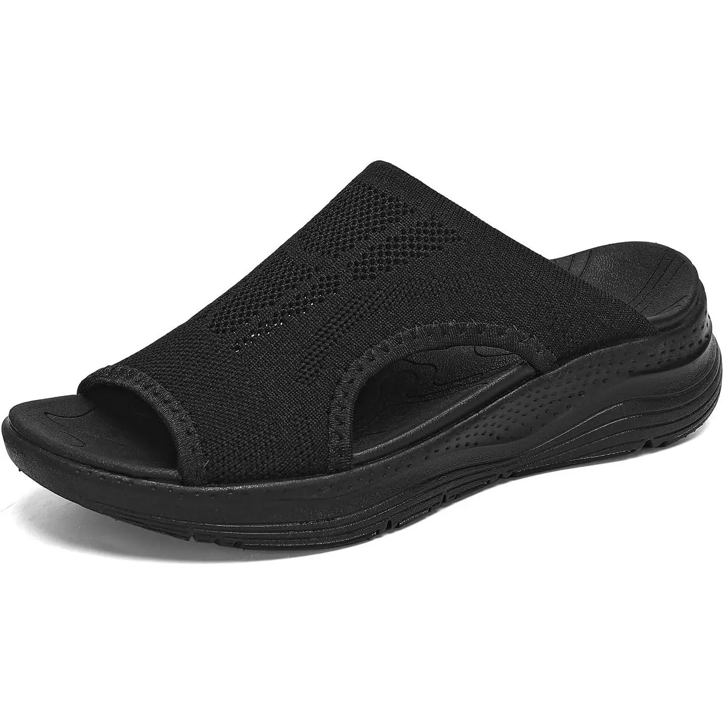 Womens Orthopedic Platform Slides Sandals with Arch Support Ladies Comfortable Walking Open Toe Plantar Fasciitis Slip On for Summer