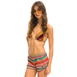 TULUM RAINBOW JOGGER SHORTS - RED