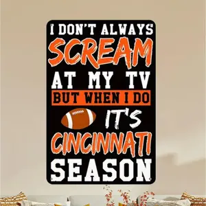 Football Season Themed Wall Decor Sign, Waterproof & Weather Resistant Wall Decor Plaque, Wall Art for Home Indoor & Outdoor Display