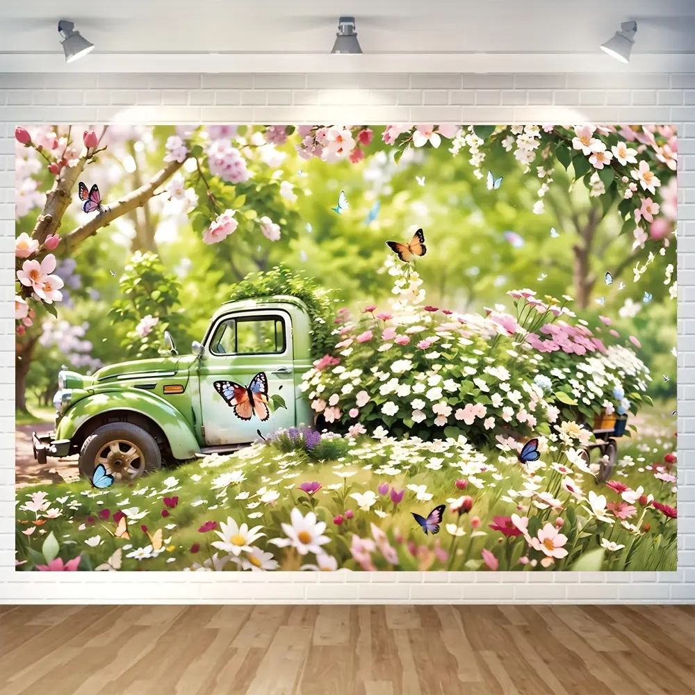 Glam Durable Floral Prints Vinyl Photo Backdrop - Vinyl Banner, No-Power-Needed Indoor Textile Decor, Multi-Size (39.3X59 Inch / 100Cmx150cm,70.8X90.6 Inch / 180Cmx230cm) Ornament for Artistic Photos, Holiday Parties