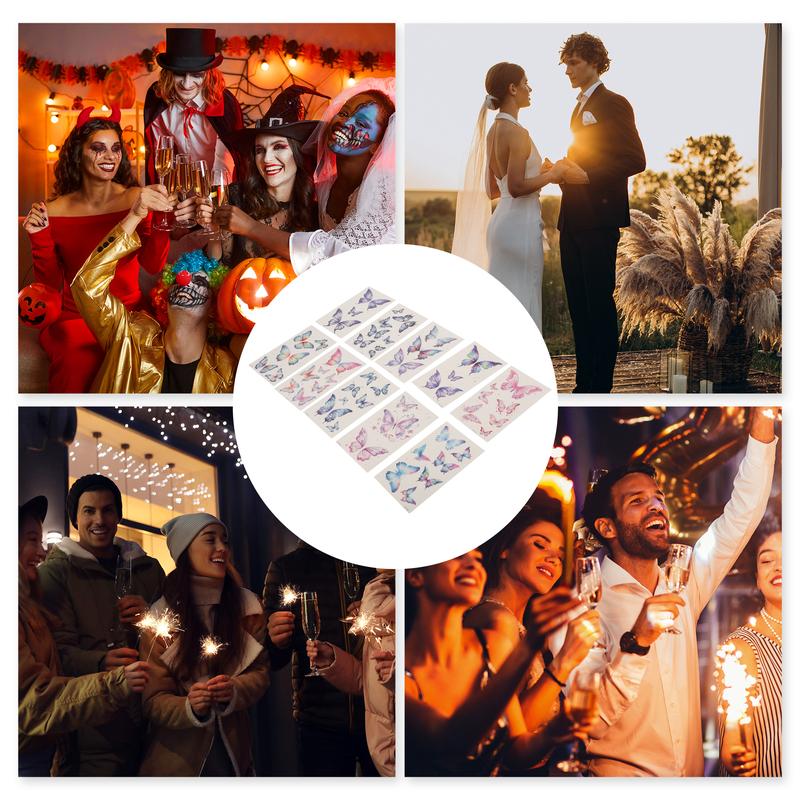 VOCOSTE Personalized Fake Temporary Tatto Butterfly Temporary Tatto Assorted Color 1 Set