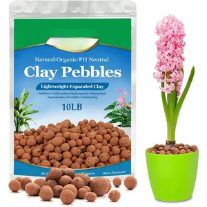 10 LBS  Expanded Clay Pebbles - 4mm-16mm  Leca Balls Lightweight Hydroponic Clay Pebbles Aggregate for Indoor , Hydroponic Growing,  Drainage, Aquaponics