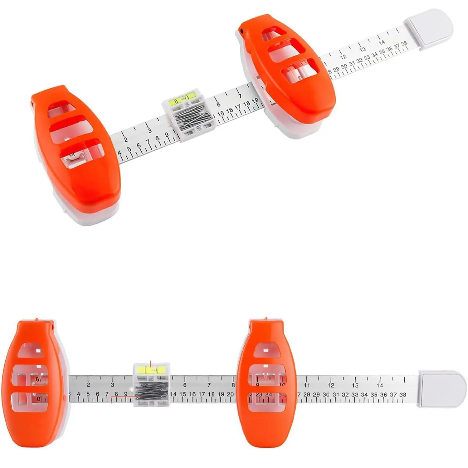 3-in-1 Lightweight Hangable Picture Hanging Tool, Magnetic Nail Hanger with Level Ruler, Hammer-Free Wall Mount Tool for Frame Mirror Gallery Decor, Includes 20 Brad Nails